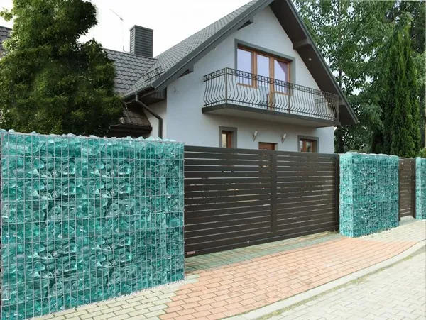 glass rock filled gabions